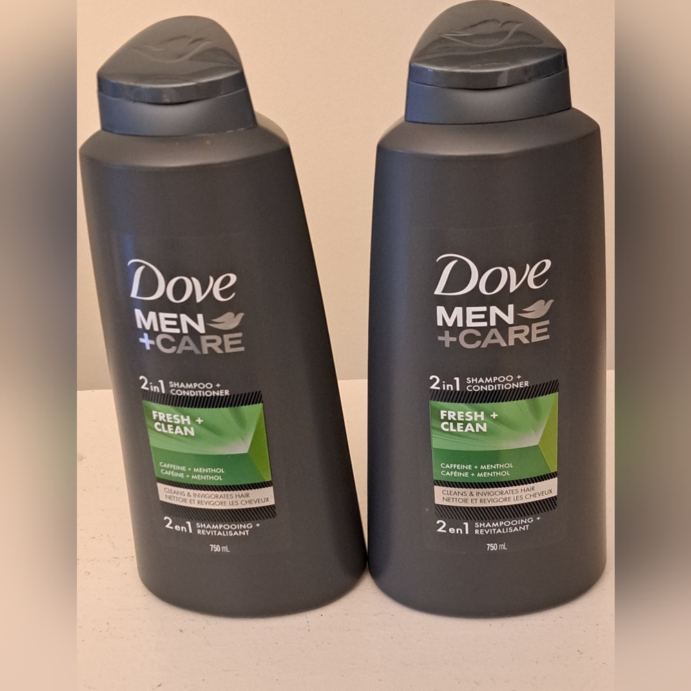 2 Brand New Dove Men+Care 2-in-1 Shampoo and Conditioner - Fresh + Clean
